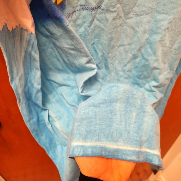 Vtg 90s Single Stitch Watercolor Artsy Key West Sea Notes Tropical T Shirt 3XLT - Picture 2 of 13